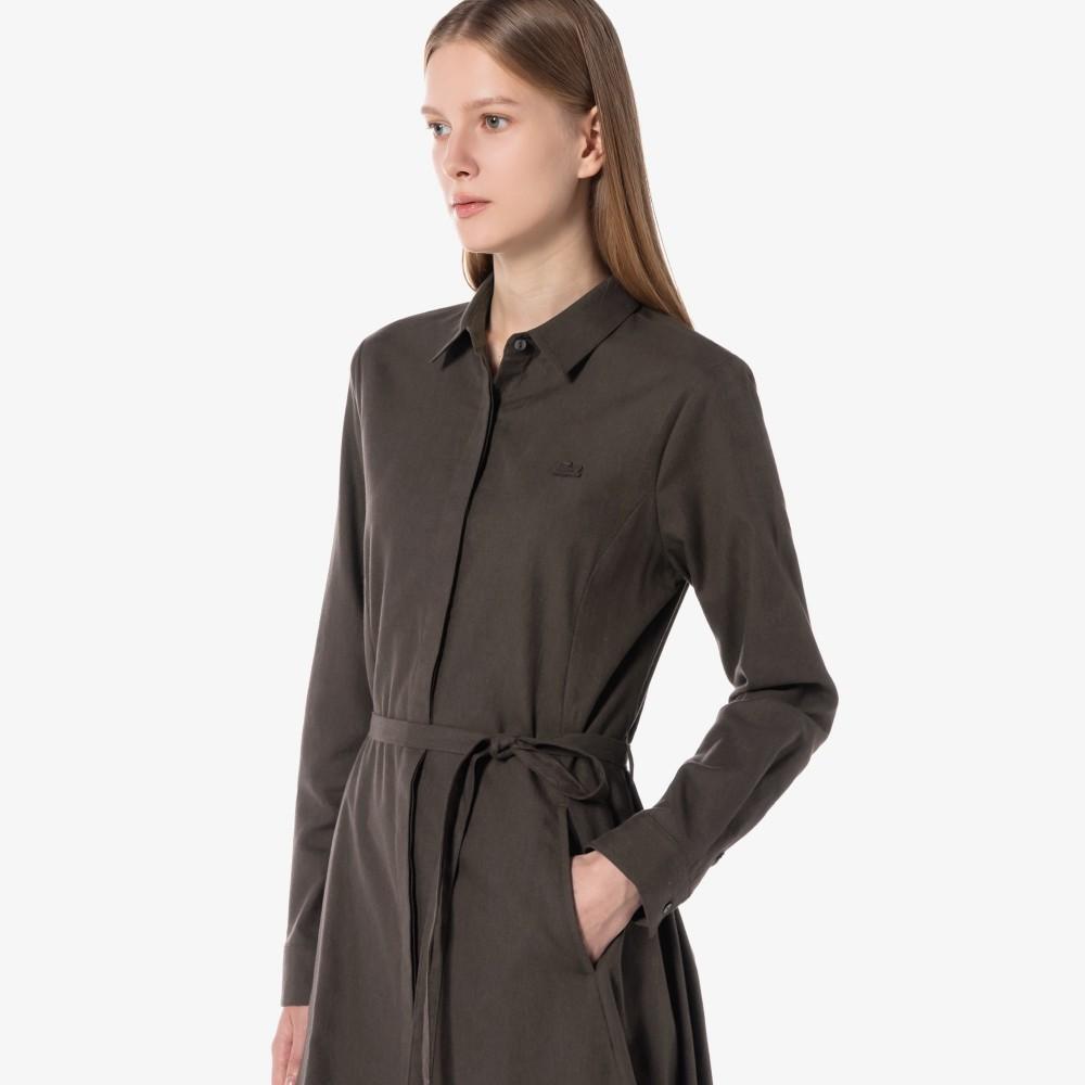 Lacoste Women's Flannel Woven Long Dress EF896E-54NSIX