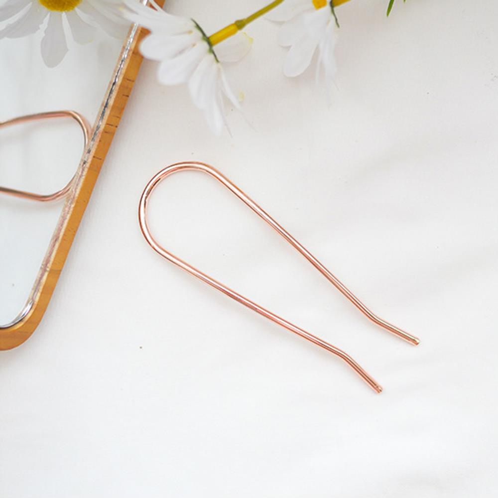Metal U-Shaped Hair Fork Elegant Simple Alloy Long Thick Hair French Hairpin Hair Stick Women Girls Hair Clip Hair Accessories