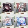 Genshin Impact Pillow Case For Car Sofa Decorative Home Doublesided Print Plush Square Throw Pillow Cushion Cover