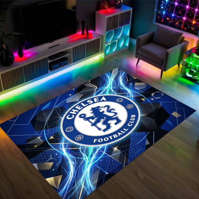 Chelsea FC Design Kristály Bársony Szőnyeg Kényelmes Nem?Csúszásgátlós mintás szőnyeg hálószobába, nappaliba, előszobába