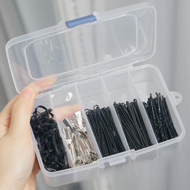 Transparente 5-Fächer-Kunststoff-Aufbewahrungsbox, Mehrzweck-Organizer-Etui für Kleinteile, Schmuck, Angelzubehör, Perlen, Beschläge mit Deckel & Schloss