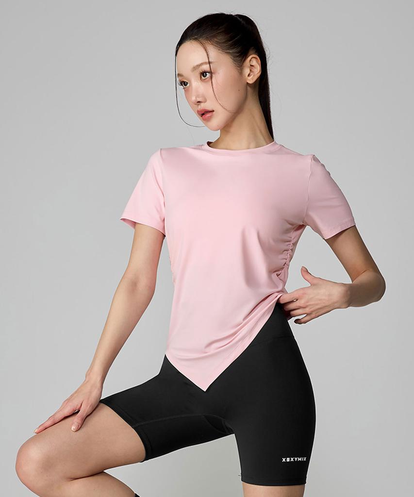 XEXYMIX Ice Feather Light 2.0 Asymmetrical Shirred Short Sleeve Xfl2Ts1004 (B Type)