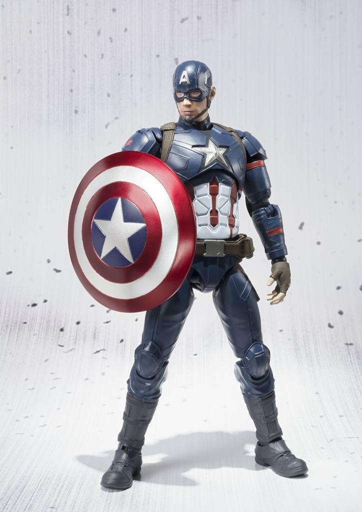 TAMASHII NATIONS Captain America 150 mm bemalte bewegliche Figur SHFiguarts (Bürgerkrieg) Ca.. ABS und PVC