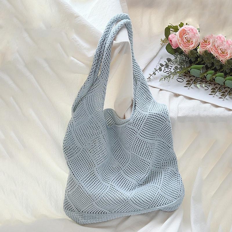 Yogodlns Designer Knitted Handbags Female Large Capacity Totes Women's Pack Summer Beach Bag Big Purses Casual Hollow Woven Shoulder Bags