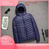 Men's Ultra-Thin Lightweight Down Cotton Jacket, Large Size, Cold-Proof, Short, Off-Season Clearance