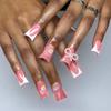 24pcs Duckbill Shaped Fake Nails Gold Butterfly Rhinestone Design False Nail Tips Wearable Full Cover French Press On Nails
