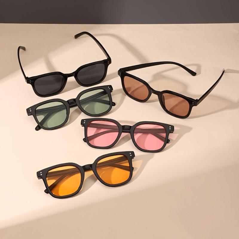 5 Paires Lunettes Élégantes pour Femmes Monture Carrée Unisexe Casual Fête Mode Lunettes Accessoires Tendance