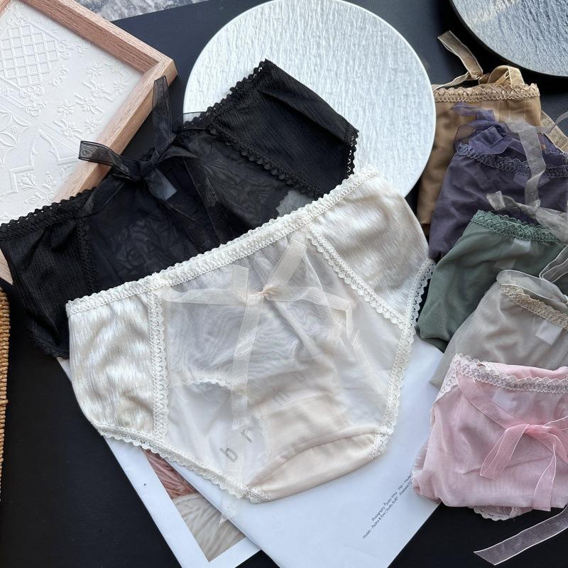 Ladies Spring and Summer Lovely Cotton Ice Screen Lace Panties