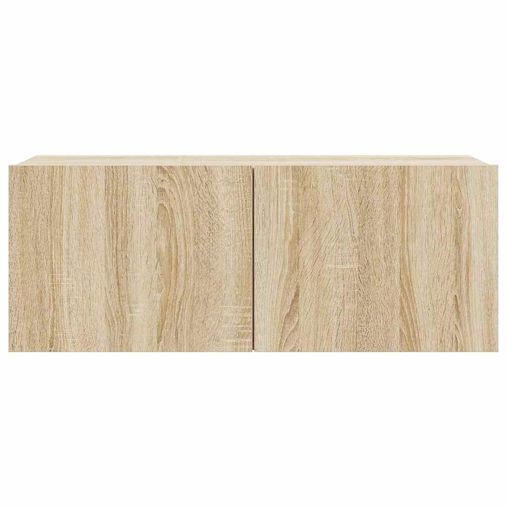 7 piece TV cabinet set Sonoma oak effect particleboard