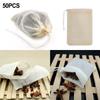 Eco Friendly Tea Bags Unbleached Cotton Material 50 Pack Reusable Bags