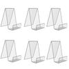 6 Packs Clear Acrylic Book Stand,transparent Book Display Stand, Book Stands For Display, Acrylic Bookshelf For Displaying