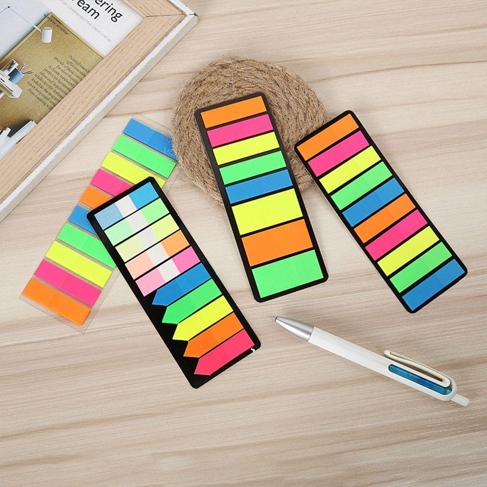 Stationery Note Memo Pad Adhesive Paper Sticker Fluorescent Notes Bookmarks Planner Stickers