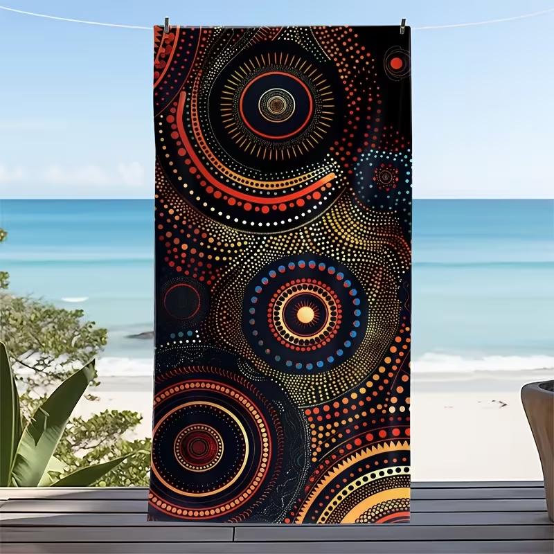 Rainbow Colorful Daisy Flower Print Beach Towel Boho Floral Oversized Quick Dry Absorbent Beach Blanket for Summer Beach