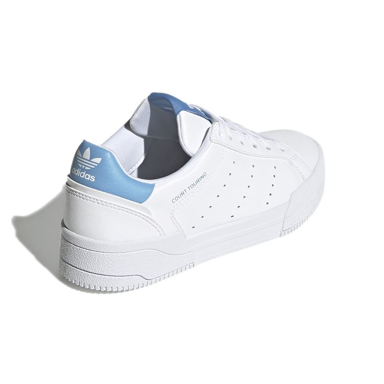 adidas Court Tourino J White Light Blue Kids Sneakers Cloud-White Core-Black H00763