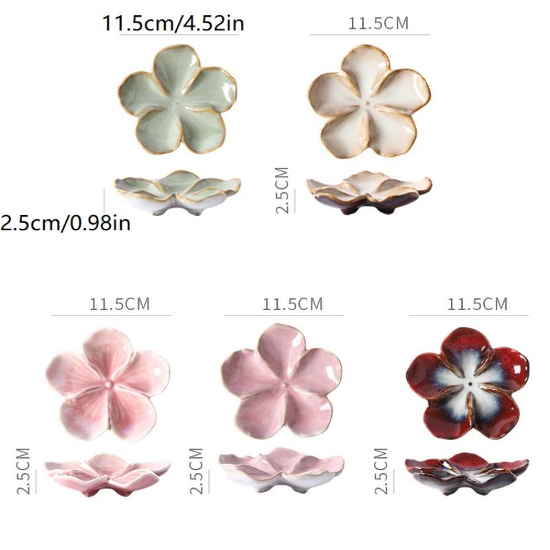 1 Stück Vintage Keramik Handwerks Schale Blumenförmige Kleine Schale Kreative Kleine Schale für Dip-Sauce Mehrfarbig Ofenverändertes Geschirr Geschenk