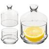 Glass Lemon Container with Lid for Storing and Serving Lemons