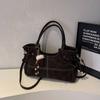Retro Motorcycle Style Tote Bag With Stitching Detail For Work And Casual Outings