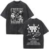 Rapper Chris Brown Eclipse Tour  Concert Merch Vintage Washed T Shirt Fan Gifts Men Women Fashion Hip Hop Oversized T Shirts