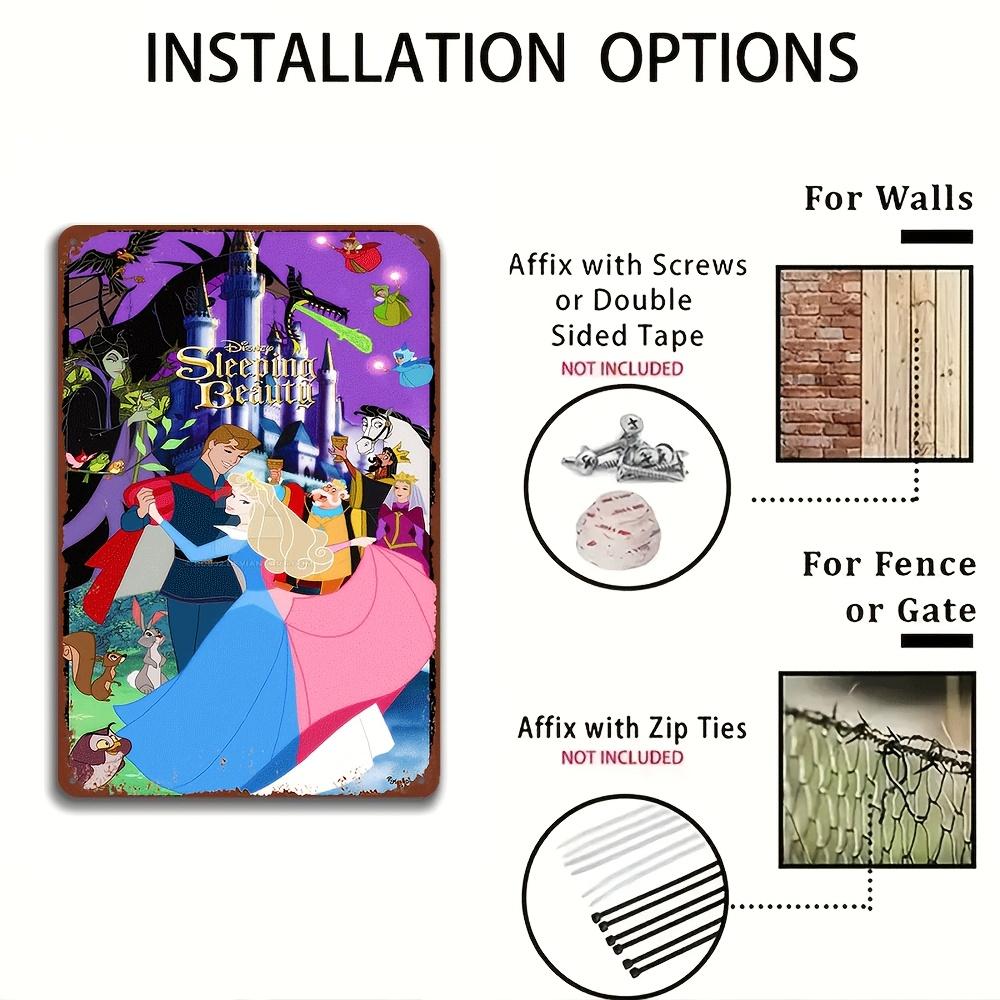 1pc Sleeping Beauty Aurora & Maleficent Themed Metal Wall Art - Vibrant 8x12 Inch Tin Sign for Home, Bar, Cafe, Garage Decor - O