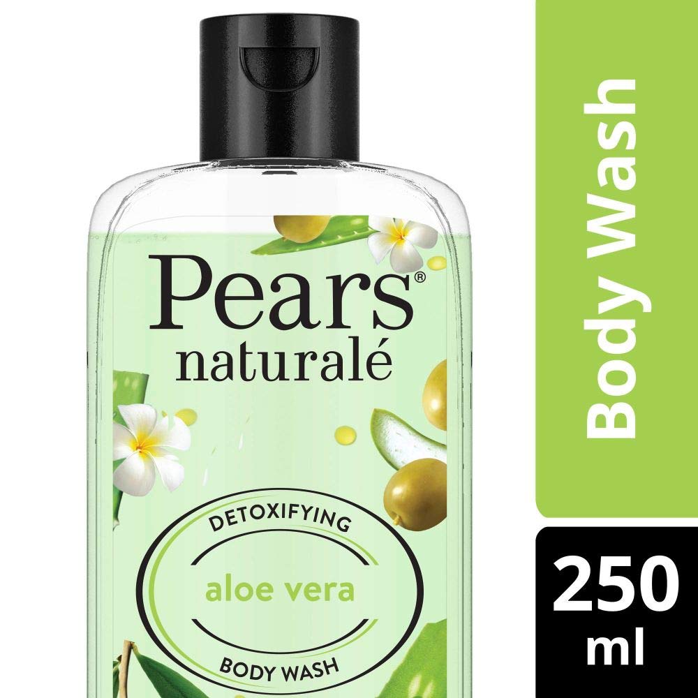 Pears Naturale Detoxifying Aloevera Bodywash, With Olive Oil & Aloe Vera, Paraben Free, Soap Free, Eco Friendly, Dermatologically Tested, 250 Ml