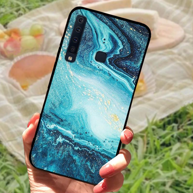 For Samsung A9 2018 Case Cover A7 2018 Silicone Soft Marble Black Bumper Funda Coque for Samsung Galaxy A7 A9 2018 Protective