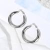 Fashion 50mm Minimalist Round Circle Big Gold Alloy Thick Tube Hoop Earrings