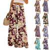 Dames zomer boho palazzo broek met hoge taille, wijde pijpen en bloemenprint, casual broek met zakken