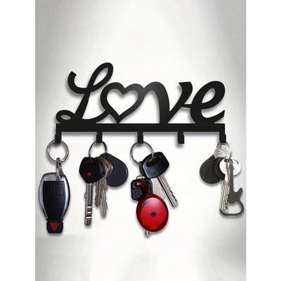 1 Piece "LOVE" Letter Wall-Mounted Storage Rack, Floating Wall Keychain, Metal Wall-Mounted Storage Rack, Stick-On/Punch-Mounted Storage Rack,