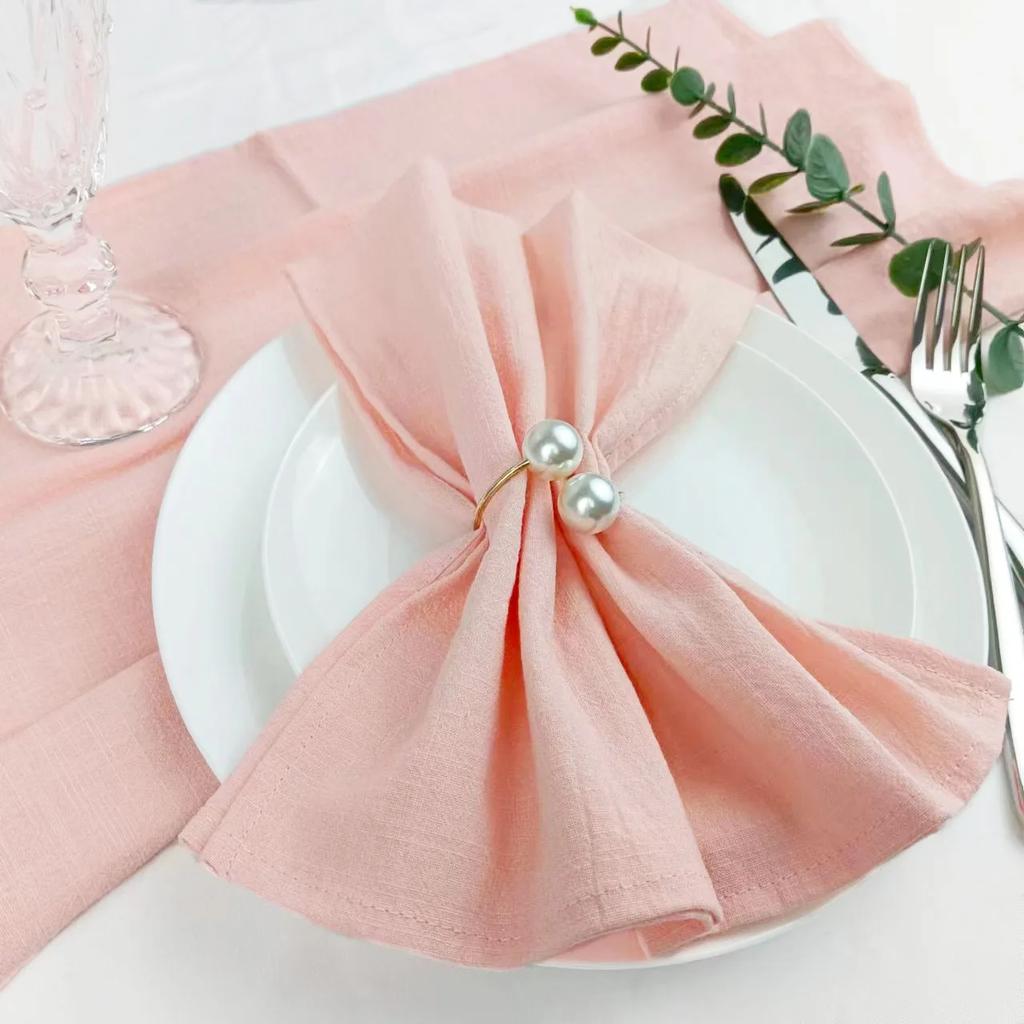 24pcs Napkins Cotton Soft Dinner Napkins Cloth 30x45cm Baby Blue Rustic Table Napkins for Wedding Party Easter Table Decoration
