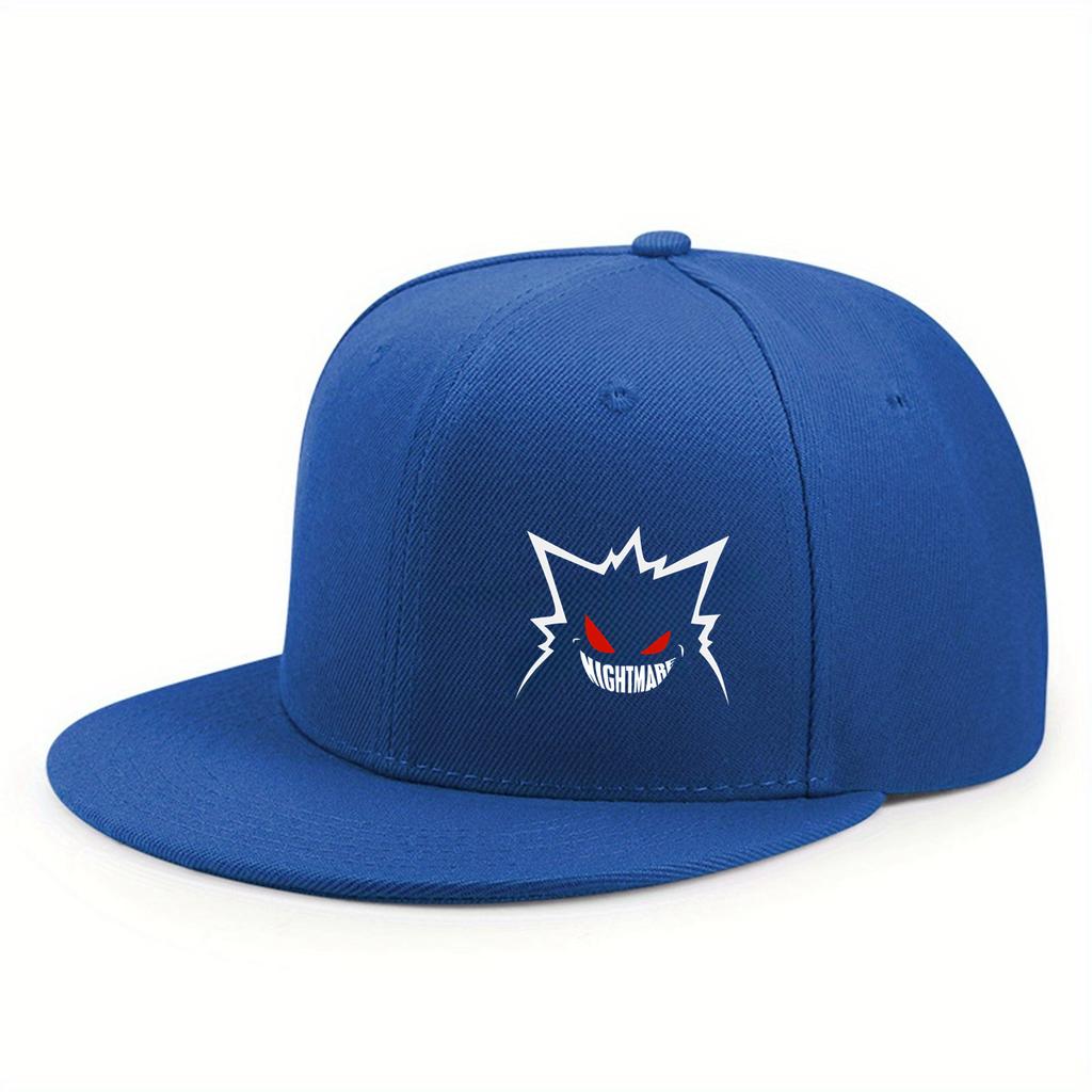 With Printed Pattern Flat Brim Baseball Cap For Men And Women, Outdoor Use Sportss Event Casual Cap, Hip-Hop Street Style Latest Cute Expression