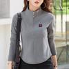 Cotton Turtleneck T-shirt Spring Women's Korean Style Long-sleeved T-shirt Button Women's Casual Tops Solid Color Camisole Women's