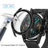 PC Shell Tempered Glass Cover Screen Protector Frame Dial Scale Protective Case For Huawei Watch GT 2 46mm Smart Watch Accessory