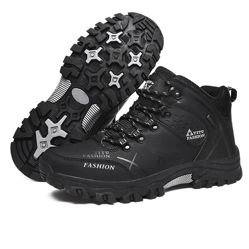 Mode Winter Heren Waterdichte Sneeuwlaarzen Leren Sneakers Super Warme Herenlaarzen Buiten Heren Wandelschoenen Werkschoenen Botas Zapatos