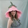 Handmade Crocheted Bunny Ears Beret Cute Loli Hat Adult Fisherman Hat