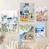 Nordic Vintage Travel City Poster Paris Lisbon Japan Landscape Art Canvas Painting Housewarming Gift Wall Pictures Home Decor No Frame