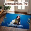 Tappeto in Cristallo di Velluto con Nome Personalizzato, Tappetino Antiscivolo Confortevole Billie Eilish per Decorazione della Stanza