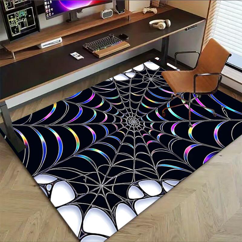 1PC Spiderweb Pattern Extra Large Non Slip Floor Carpet, Office, Family, Studio Large Area Rug Indoor Rugs, Bold Statement Piece