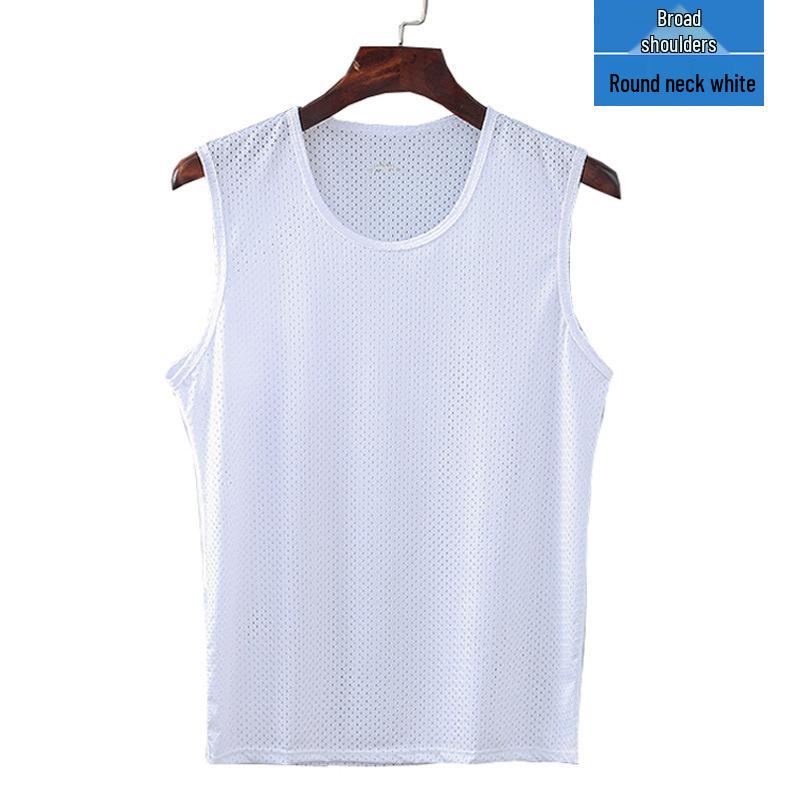 Ice Silk Mesh Men's Sleeveless T-Shirt: Summer Fitness Sweatshirt
