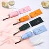 Compact Black Glue Capsule Umbrella: 5-Fold, 6-Rib Design for Sun and Rain Protection