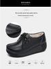 Damen Loafer mit Plateau aus echtem Leder im koreanischen Stil - Samt, Baumwolle, dicke Sohle, höhenerhöhend, lässige, vielseitige, warme Schuhe
