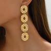 Exaggerated Metal Earrings Personalized Round Pendant Hollow Earrings High-end Women's Stud Earrings
