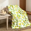 1 pièce Couverture Plaid Réversible Style Français Toutes Saisons - Couvre-lit Doux Chaud en Flanelle avec Motif Citron Vert, Couvre-lit Rétro Convient pour la Maison, le Voyage
