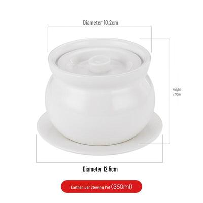 OIMG Ceramic Stew Pot with Lid & Saucer