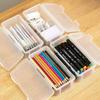 Large Capacity Transparent Pencil and Stationery Storage Box with Colored Pencil, Crayon, and Sketch Pen Holder
