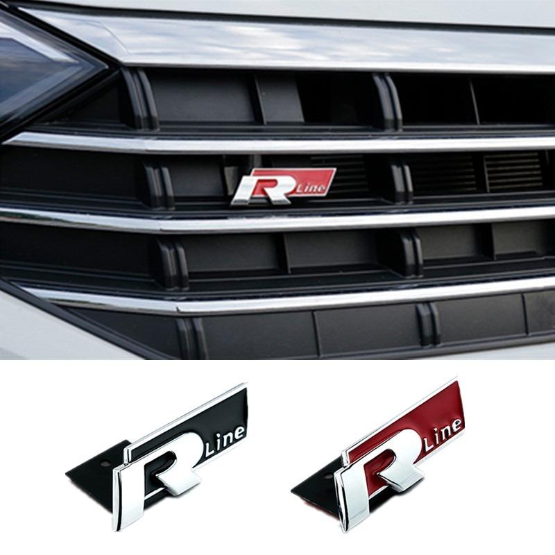 Badge 3D in Metallo per Griglia Anteriore Auto Emblema Sportivo Adesivo Adesivo per Carrozzeria Decalcomania Per Go/lf R R line Tiguan Touareg Polo CC Passat r36 Scirocco