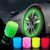 4ks Svetelné čiapočky ventilov Fluorescenčné Nočné žiariace Auto Motocykel Bicykel Koleso Náboj pneumatiky Svetelné Čiapočky drieku ventilov Dekory