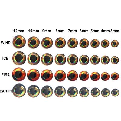 50PCS Holographic 3D 4D Fish Eyes for Fly Tying Streamers Baitfish Wood Plastic Lure Popper DIY Eyes