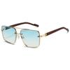 Stylish Vintage Square Metal Shades Womens Designer Driving Sunglasses Latest Double Bridge Pilot Sun Eyeglasses Gafas De Sol Hombre