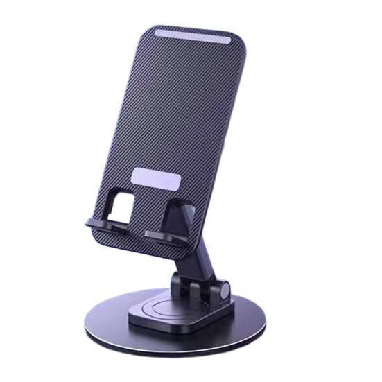 Phone Holder Foldable 360° Rotation Adjustable Desk Stand Metal Anti-Slip Silicone Pad Bracket for Phones Tablets