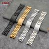 16mm 18mm 20mm 22mm 24mm Rechte Gebogen Eind Roestvrij Staal Horlogeband Zilver Goud Zwart Metaal Vouwsluiting Armband met Gereedschap